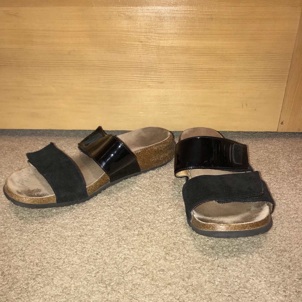 Haflinger two texture velcro strap sandals